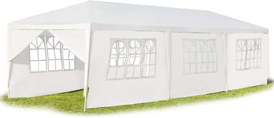 Tuinpaviljoen Partytent - Feesttent Luifel - Buitenfeesten Organiseren - Met 8 Zijwanden - 900 x 300 cm - Wit