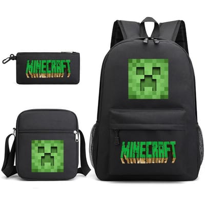 Minecraft Schooltas Game Merchandise Student Grote Capaciteit Print Drie Delige Schooltas Mannen En Vrouwen Three-piece set