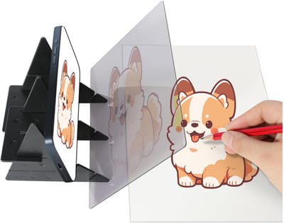 QTTVBTNA - Tekenblok - Optisch Projector Tekenbord - Tekenhulp & Overtekentool - Projectie Tekenbord - Voor Studenten, Beginners, Kinderen en Tieners - 10×18 cm - 1 Stuk