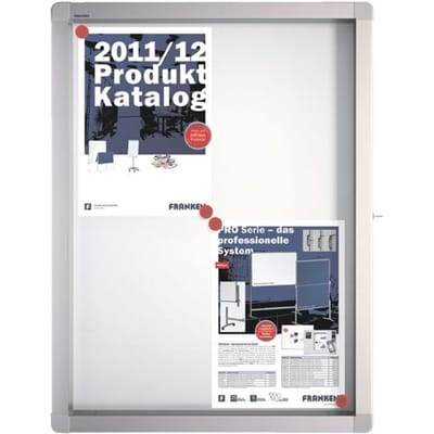 Vitrinekast eco voor 4 A4-formaten, metalen afwerking.