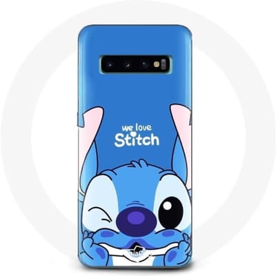 Coque - Samsung - Galaxy S10 Plus - Stitch mignon - Souple - Protection synthétique bleu