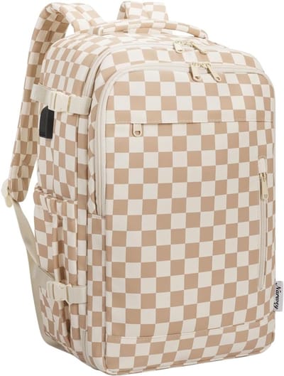 Handbagage Rugzak 40x20x25 cm | Reisrugzak met Laptopvak voor Weekendtrips | Unisex 20 Liter - Roosterbruin