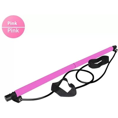 Pilates Stick Multifunctionele Fitness Stick Yoga Pilates Apparatuur Thuis Elasticiteit Oefening Training Heup Trekkoord roze