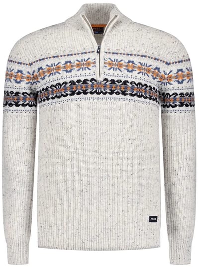 NZA - Ecru katoenen half zip trui