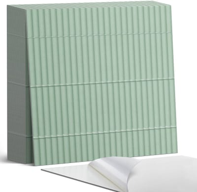 Coloray Plaktegels - Patroon van rechte pijpen in de lay-out Zelfklevende Tegels - 20 cm x 20 cm - Groente Plaktegels - 20 stuks - Vierkant PVC Tegels - Plaktegels Badkamer - Plaktegels Vloer - Vinyltegels Vloer Zelfklevend - Wandtegel Zelfklevend