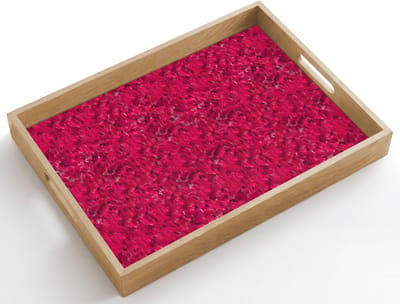 Dienblad hout 50x35 cm - Schootdienblad - Vloeiend - Verf - Texturen - Rood - Borrelplank rechthoek - Plateau dienbladen