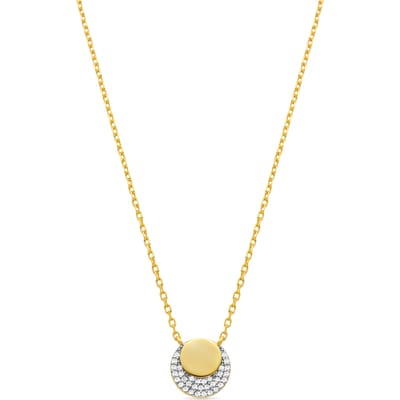 Luxenter Ketting van 925 sterling zilver en zirkonia-saffier met rhodiumafwerking - Nailna