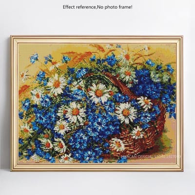 Diamant Schilderij Bloem Volledige Ronde Diamant Borduurwerk Volledig Weergave Kruissteek 20X30CM beige