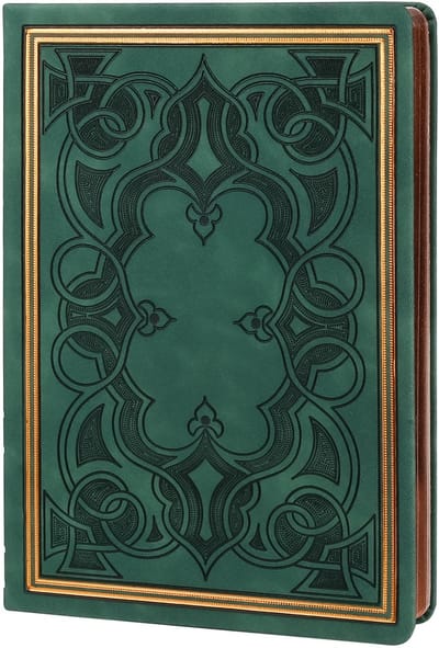 Victoria's Journals - Notitieboek A5 - Old Book Journal - Vintage - Premium Vegan Leer Hardcover - 320 Pagina's Premium Papier (Donker Groen)
