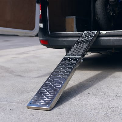 Oxford roestvrij stalen oprijplaat - Ramp - Rijplaat - Oprij plank voor motorfiets - in 2 delen opklapbaar