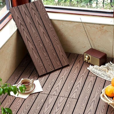 Composiet Vloertegels - Terrastegels Houtlook - Tuin & Terras Aankleden - In elkaar grijpend Drainage Ontwerp - 30x30 cm - Mahonie