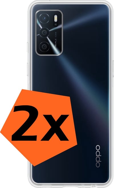 Hoes - 2 Stuks - Geschikt voor OPPO A16 - Sterk & Shockproof - Case Siliconen - Back Cover - Telefoon Hoes - Transparant