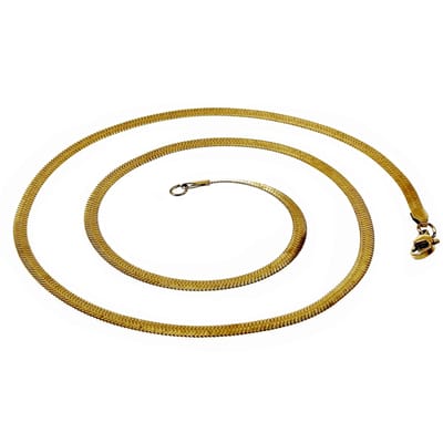 60cm x 3mm Platte Slangenketting - Verguld Roestvrij Stalen - Ketting Dames - Heren