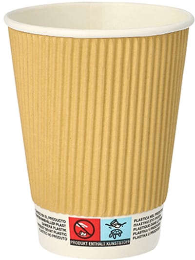 PAPSTAR Drinkbekers, Karton 0,3 l Ø 9 cm · 11 cm Ripple Wall - 200 Stuks (20x10)