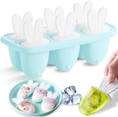 IJsvormen - Mini-ijsvormen - 6 herbruikbare ijsvormpjes - Set ijsvormpjes - IJsvormen voor kinderen - Blauw - 1 stuk