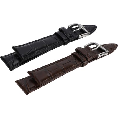 Ultra Dunne Leren Universele Unisex Pin Gesp Horlogeband Vervanging Horlogeband black
