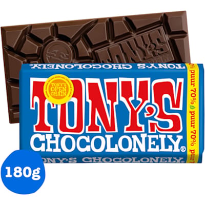 Chocolade Tony's Chocolonely puur reep 180gr