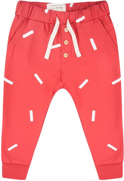 Little Indians Pants Strokes Apple - Joggingbroek - Rood - Jongens & Meisjes - Maat: 4-5 Y