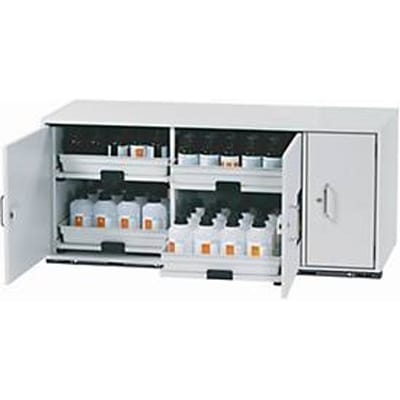 Zure en alkalische onderkast asecos SL-CLASSIC-UB, scharnierende deuren, front lichtgrijs, B 1400 x D 570 x H 600 mm