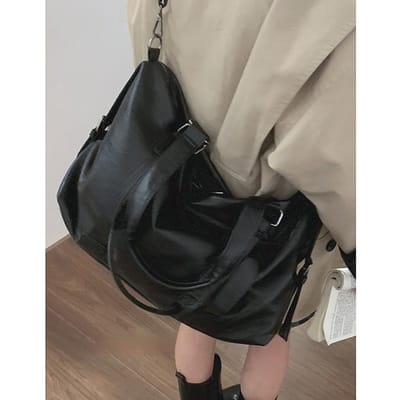 Tendance Rue, Sac à Main de Voyage Noir, Sac Bandoulière, Sac de Voyage Grande Capacité, Unisexe noir