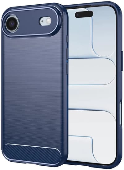 Hoesje geschikt voor Apple iPhone Air - Techsuit Carbon Silicone Back Cover - Blauw