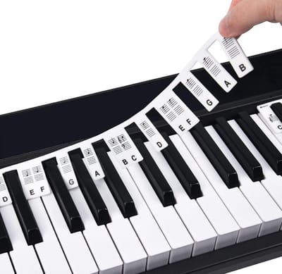 GLODI GOODS® Siliconen piano stickers afneembaar – 88 toetsen – toetsenbord keyboard – leren spelen strip - incl. hersluitbare bewaartas