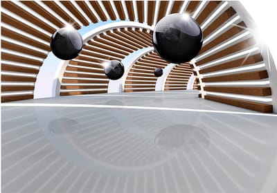 Fotobehangkoning - Behang - Vliesbehang - Fotobehang -  Sky Tunnel - 3D - 200 x 140 cm