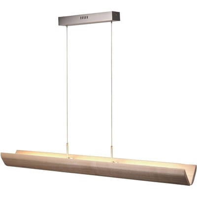 Brilliant LED hanglamp Monterra, lengte 132 cm, bruin, hout