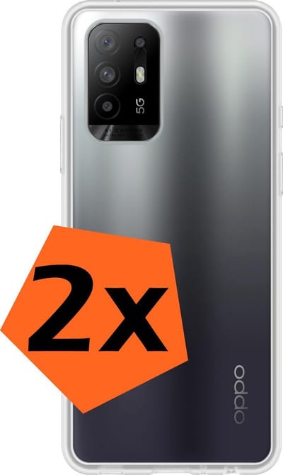 Hoes - 2 Stuks - Geschikt voor OPPO A94 5G - Sterk & Shockproof - Case Siliconen - Back Cover - Telefoon Hoes - Transparant