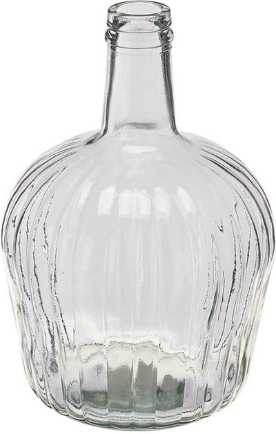 Giftdecor Bloemen fles vaas - transparant glas - D22 x H37 cm - flesvaas - boeketvaas - 5 liter