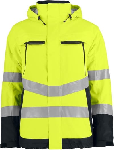 ProJob 6441 GEVOERDE SIGNALISATIE REGENJAS EN ISO 20471 KLASSE 3 646441 - Geel/Zwart - 4XL