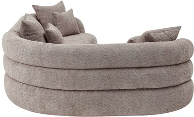 Vente-unique Hoekbank links in taupe boucléstof LAPIOTA van Maison Céphy