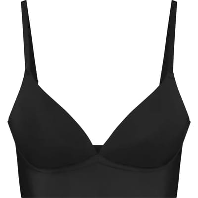 Bye Push-up Bralette, Naadloze, draadloze bh-top met verstelbare bandjes, Diepe decolleté, Lichte ondersteuning voor dagelijks gebruik, Beige & Zwart (VK, Alpha, S, Regular, Regular, Standard, Zwart)