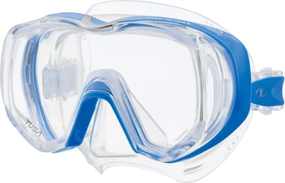 TUSA Freedom Tri-Quest – Panoramische duikbril & snorkelmasker met extra breed zichtveld – CrystalView glas – Transparant/Blauw - M3001 FB