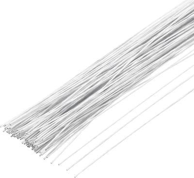 Bloemdraad Stelen - Knutseldraad Ijzerdraad - Bloemschikken Handwerk - Buigzaam Papieromwikkeld - 100 Stuks 36cm - Wit