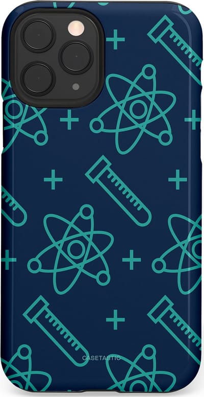 Casetastic hoesje geschikt voor Apple iPhone 11 Pro - Dubbellaagse bescherming - Atomen Creaties - Fashion Case - Donkerblauw Turquoise