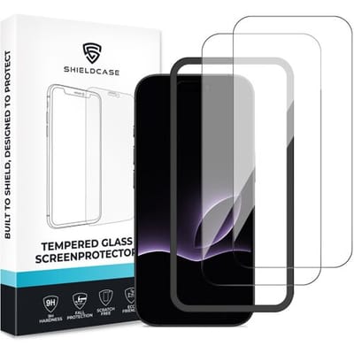 ShieldCase glazen screenprotector geschikt voor Apple iPhone 17 screenprotector - Geleverd met montage frame - 2-pack verpakking - screen protector gemaakt van gehard glas