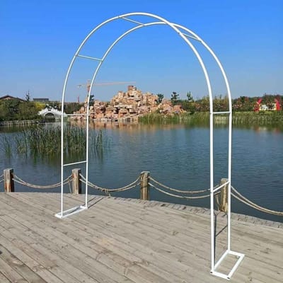 Rozenboog Tuinboog - Bruiloftsboog Pergola - Klimplanten Ondersteunen - Roestbestendig Staal - 1.2m x 2.2m - Wit
