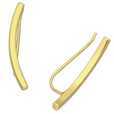 EAR IT UP - Oorklimmers - Bar - Luxe kwaliteit - Ear climbers - Verguld - 14 Karaat - 925 sterling zilver - Earclimbers - Ear crawlers - 25 x 2 mm - 1 paar