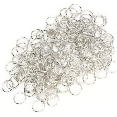 1000 Stuks DIY Handgemaakte Sieraden Accessoires Open Oogring Zilveren IJzeren Sleutelhanger Connector white