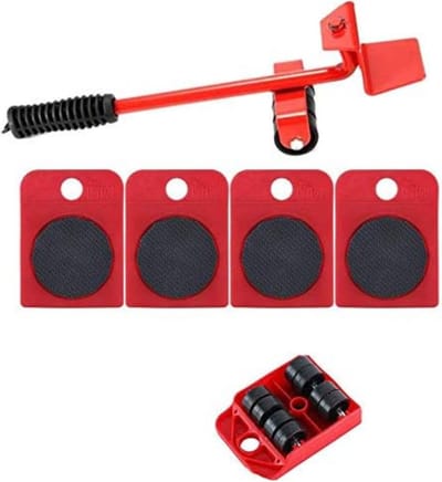 Meubellift Heavy Duty met 4 schuifregelaars - Roller Moving Tools voor Sofa Koelkast Kast - Max 150KG/350LB - Rood