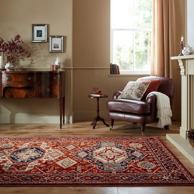 Flycarpets Laagpolig vloerkleed Gillingham- Klassiek - Rood 160 x 230 cm