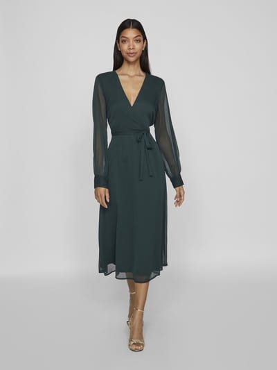 VILA - VIFALIA V-NECK L/S MIDI DRESS - NOOS/DC - Dames - Mini jurken