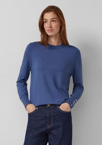 Trui met lange mouwen in gemengde viscose met decoratieve knoop voor dames s.Oliver