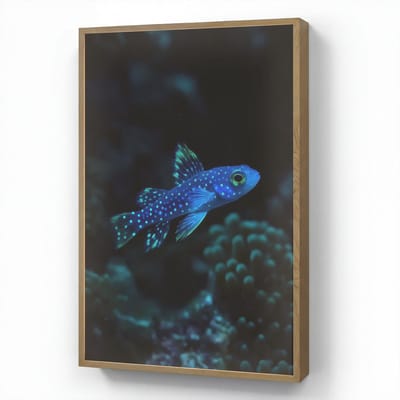 Wandlamp 60x90 cm - Oplaadbaar - Vis - Stippen - Koraal - Blauw - Wandlampen binnen woonkamer - Slaapkamer lamp - Decoratieve nachtlamp - Vloerlamp draadloos