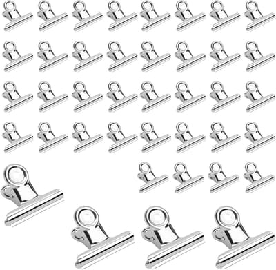 Roestvrijstalen Bulldog Clips van 50mm, 40 Stuks voor Foto's, Documenten en Kantoorbenodigdheden