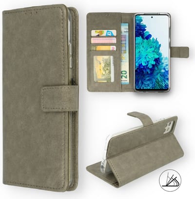 HB Hoesje Geschikt voor Samsung Galaxy S22 - Grijs - Portemonnee Book Case - Pasjeshouder en Magneetlipje