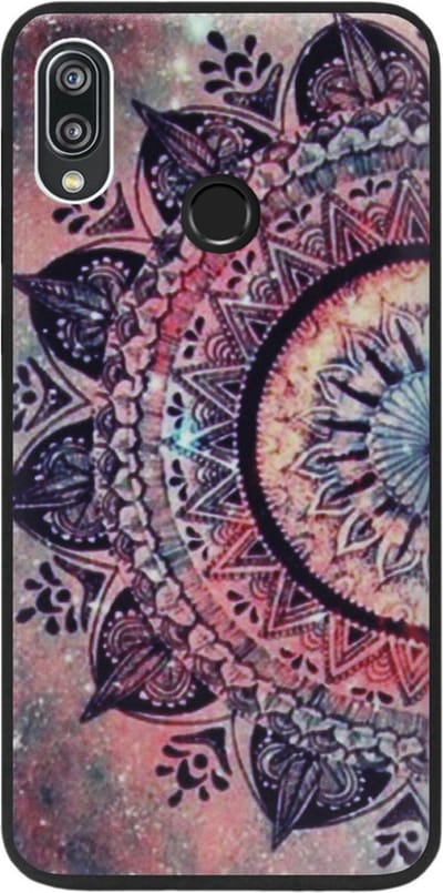 ADEL Siliconen Back Cover Softcase Hoesje Geschikt voor Huawei P Smart 2019 - Mandala Bloemen Rood