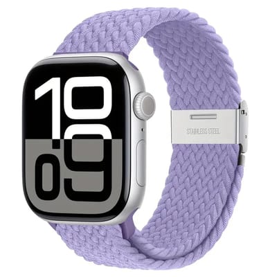 Watch band - geweven in de kleur paars - 42/44/45/46/49mm - Nylon bandje geschikt voor Apple Watch - Geschikt als Apple watch bandje voor Series 1/2/3/4/5/6/7/8/9/10/SE/Ultra