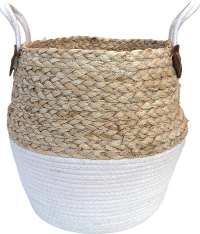 Lavandoux - Two-Tone Belly Mand - Bohemian - Ø30cm - Naturel/Wit